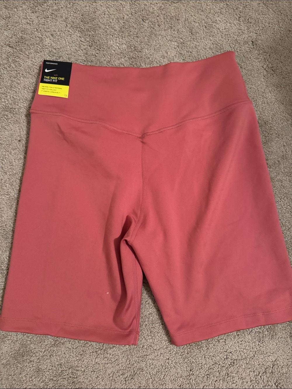 Nike Women's Rose Bike Shorts with White Swoosh - Picture 2 of 4
